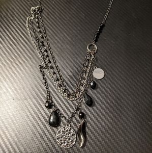 Black feather and Dreamcatcher Necklace